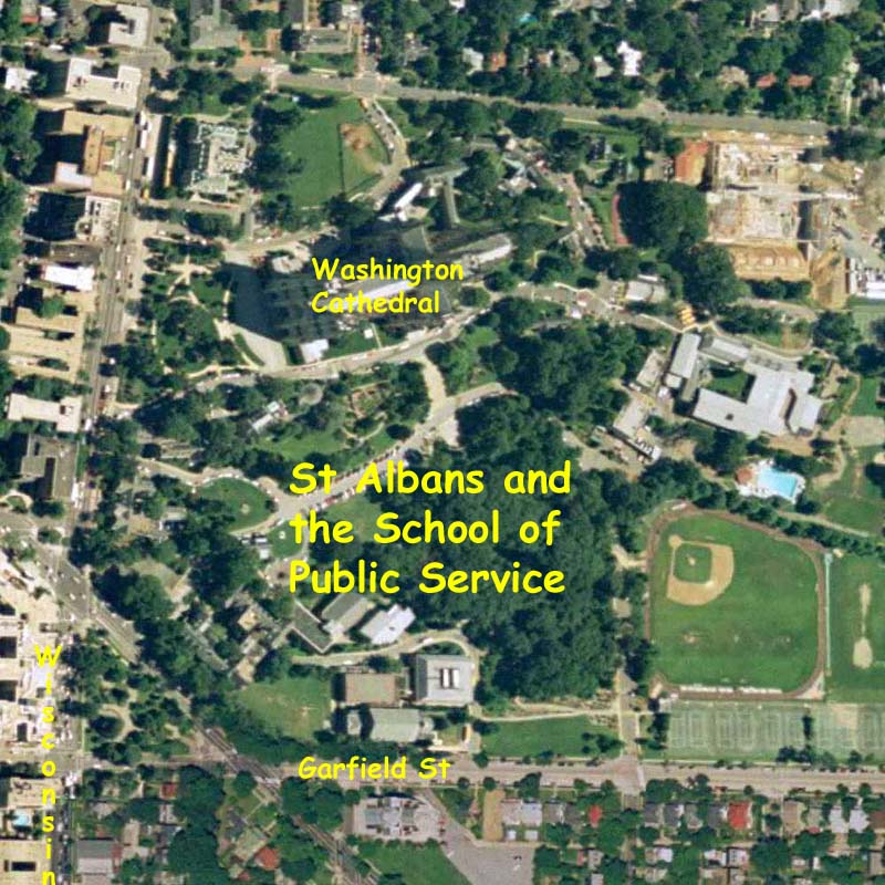 Aerial photo of Cathedral and St. Albans School